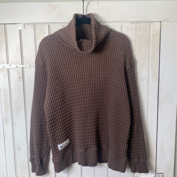 Manastash Mens Brown Snnuggle Thermal Bulky Neck Ribbed Sweater Small - Picture 3 of 12